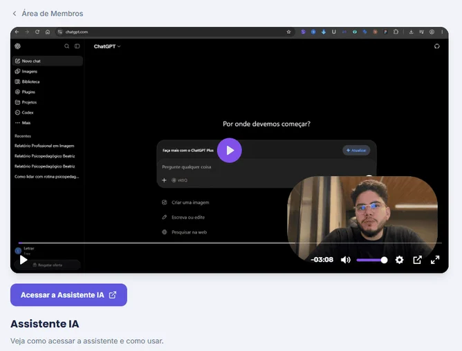 Vídeo de 3 minutos mostrando como usar
